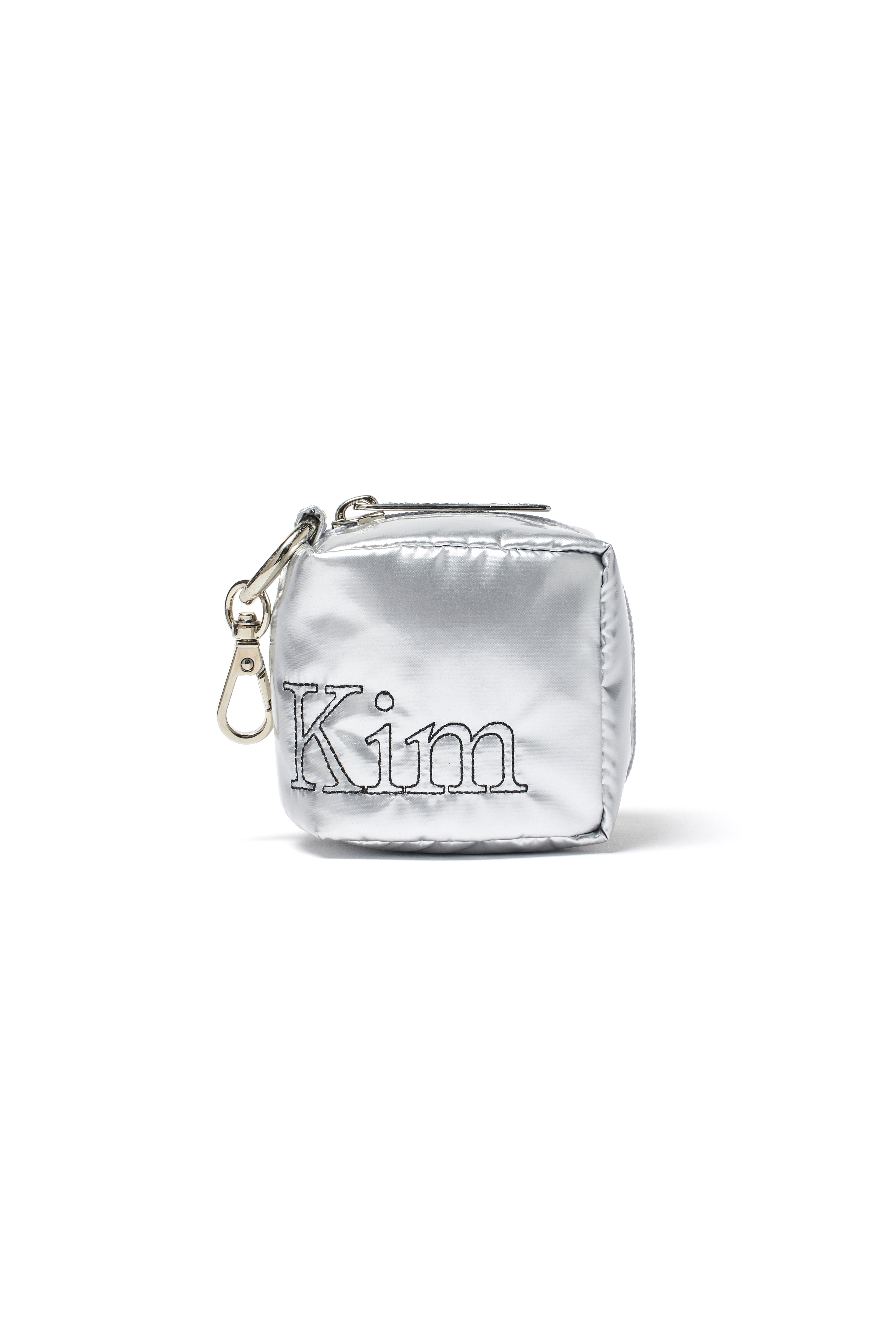 MATIN縫線LOGO收納方包 銀色