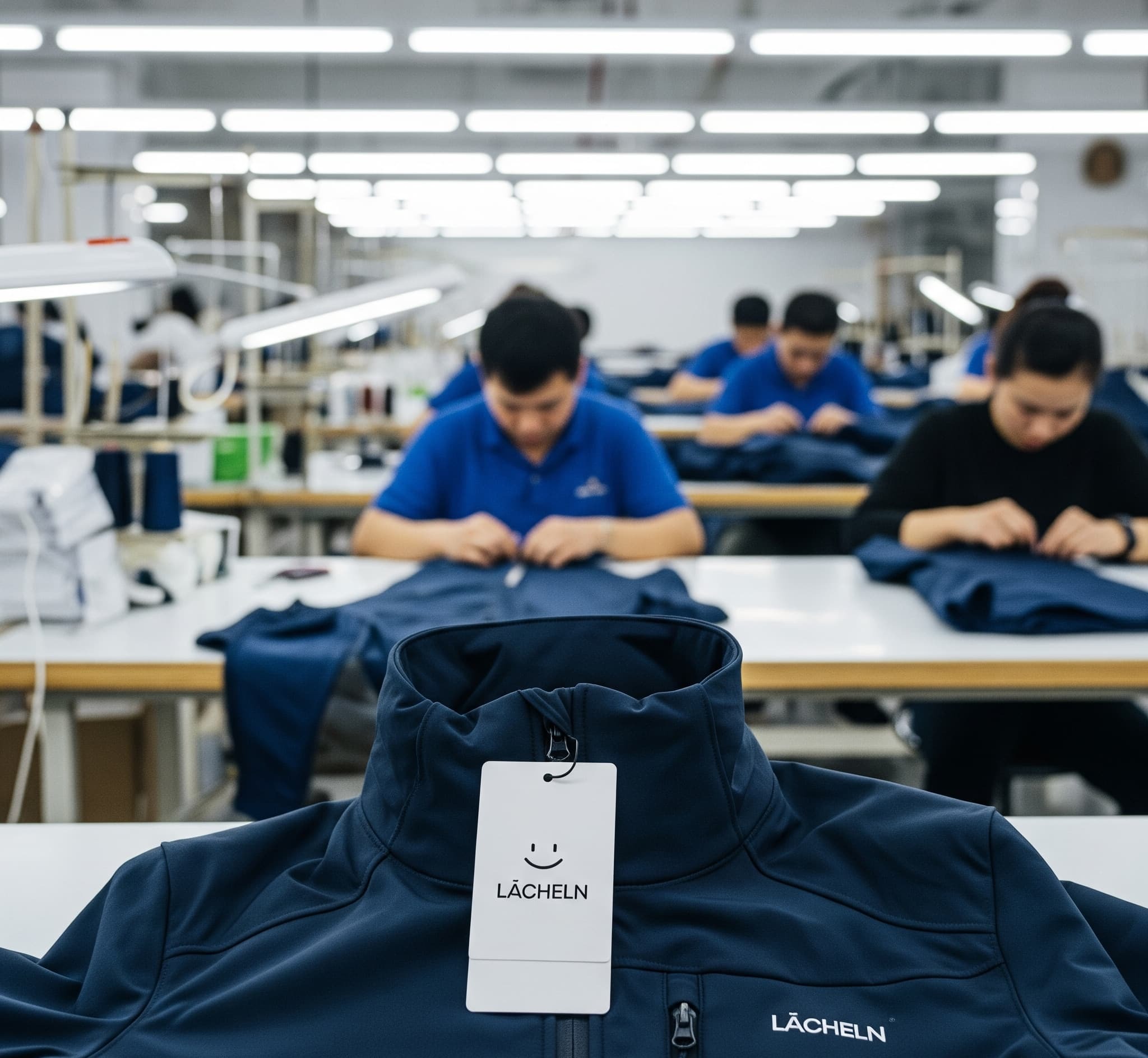 在初期，作為一家專注於國際代工的家族企業，我們的產品曾遠銷德國、歐洲與美國，為眾多國際品牌提供優質機能服飾。當時，「LÄCHELN」這個源自德語「微笑」的名稱便象徵著我們對品質和細節的執著，也寓意著用一個溫暖的微笑迎接世界。