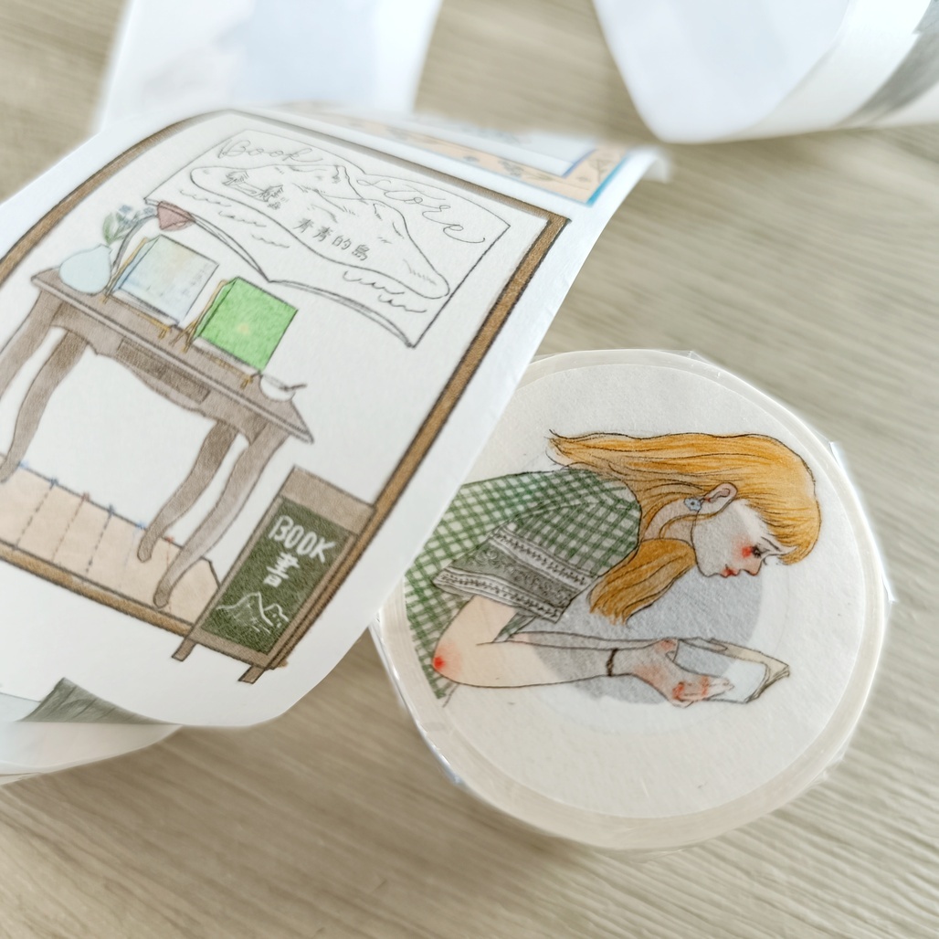 甜蜜生活．書店裡的人 5cm和紙膠帶 <整捲/分裝>