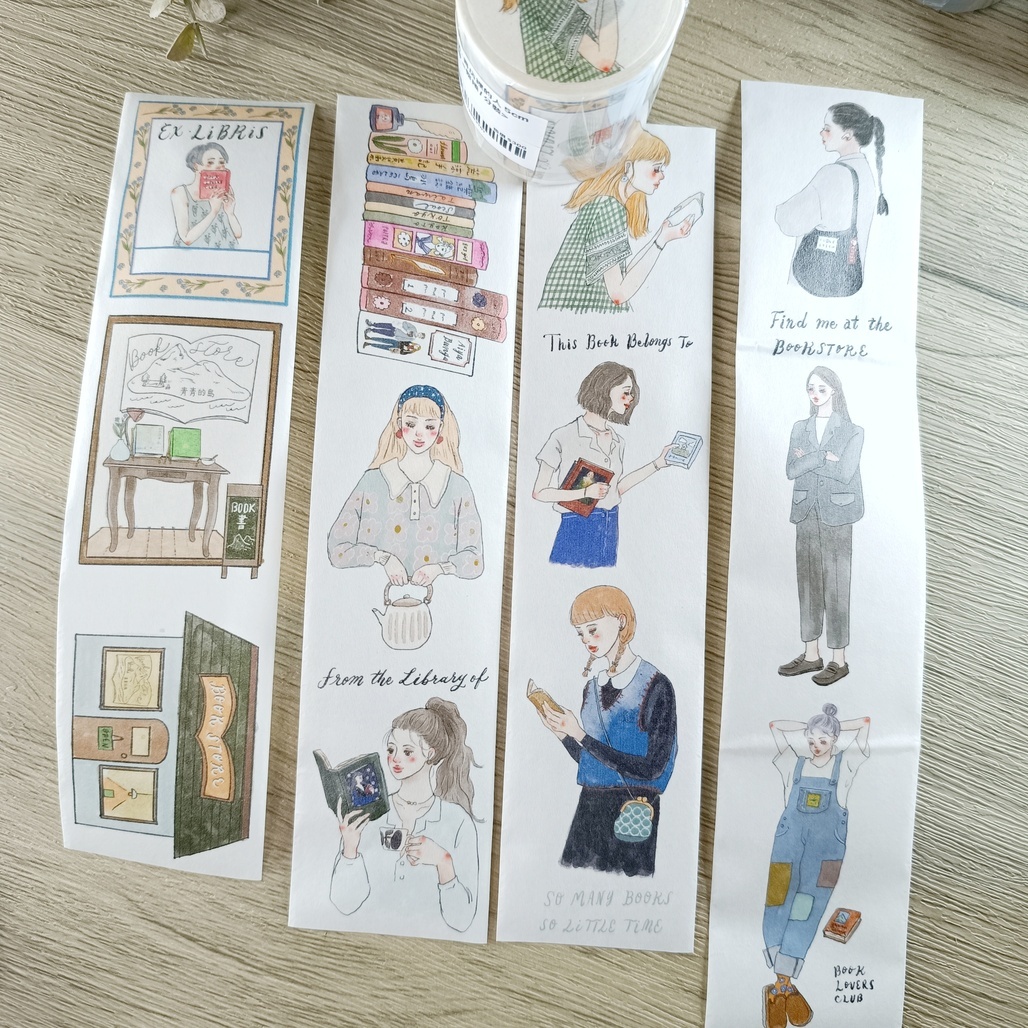 甜蜜生活．書店裡的人 5cm和紙膠帶 <整捲/分裝>