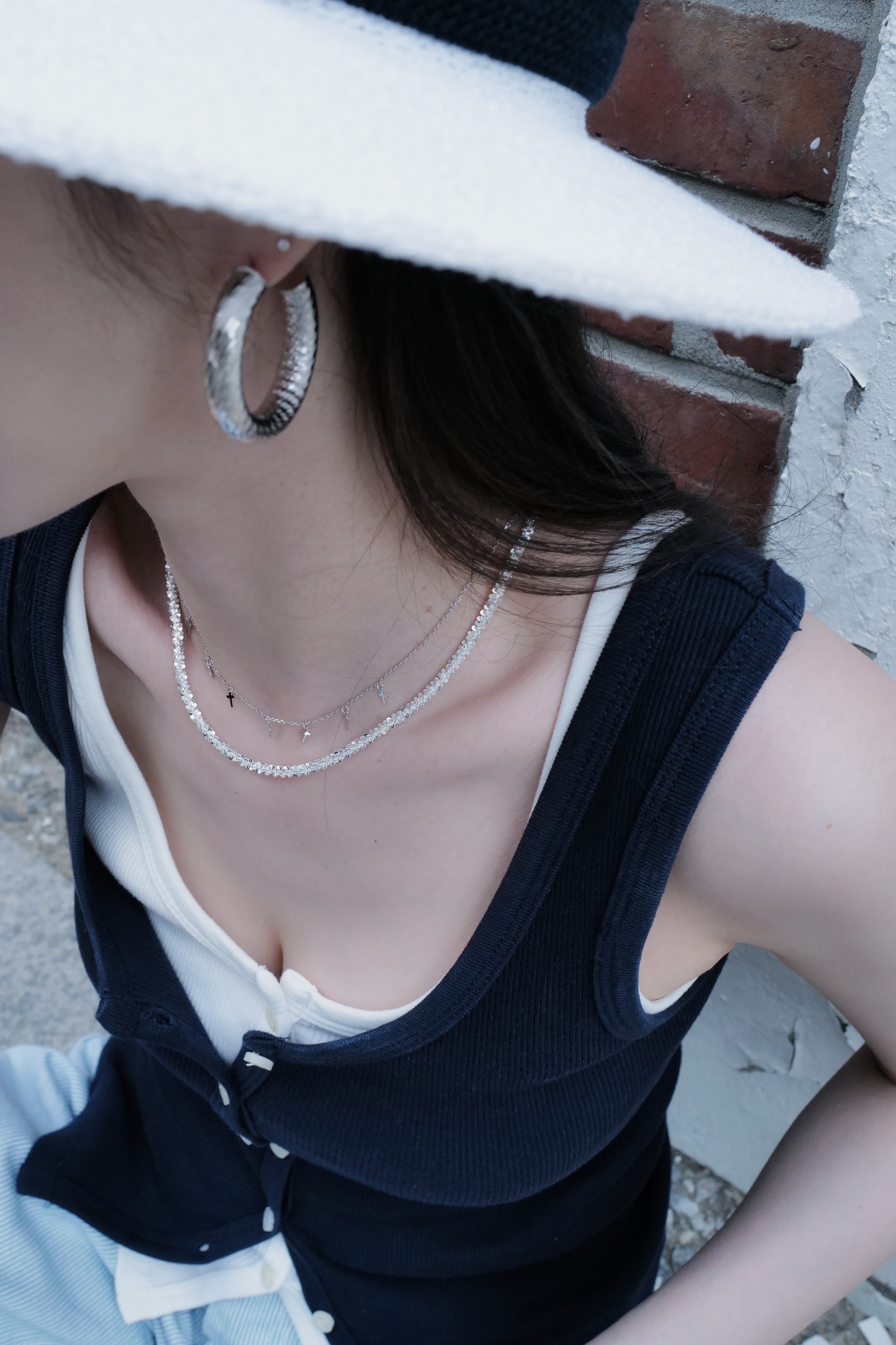 (現貨) 立體切割面C字耳環 GF115