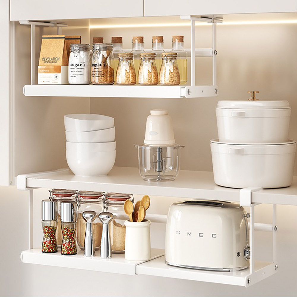 【AOTTO】多功能可伸縮櫥櫃懸掛收納架(KC-007)