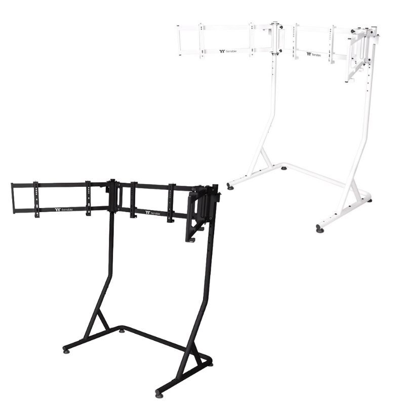 米特3C數位–Thermaltake 曜越 三螢幕賽車支架-進階版(加高加寬，適用外加3D動態模擬器)黑/白