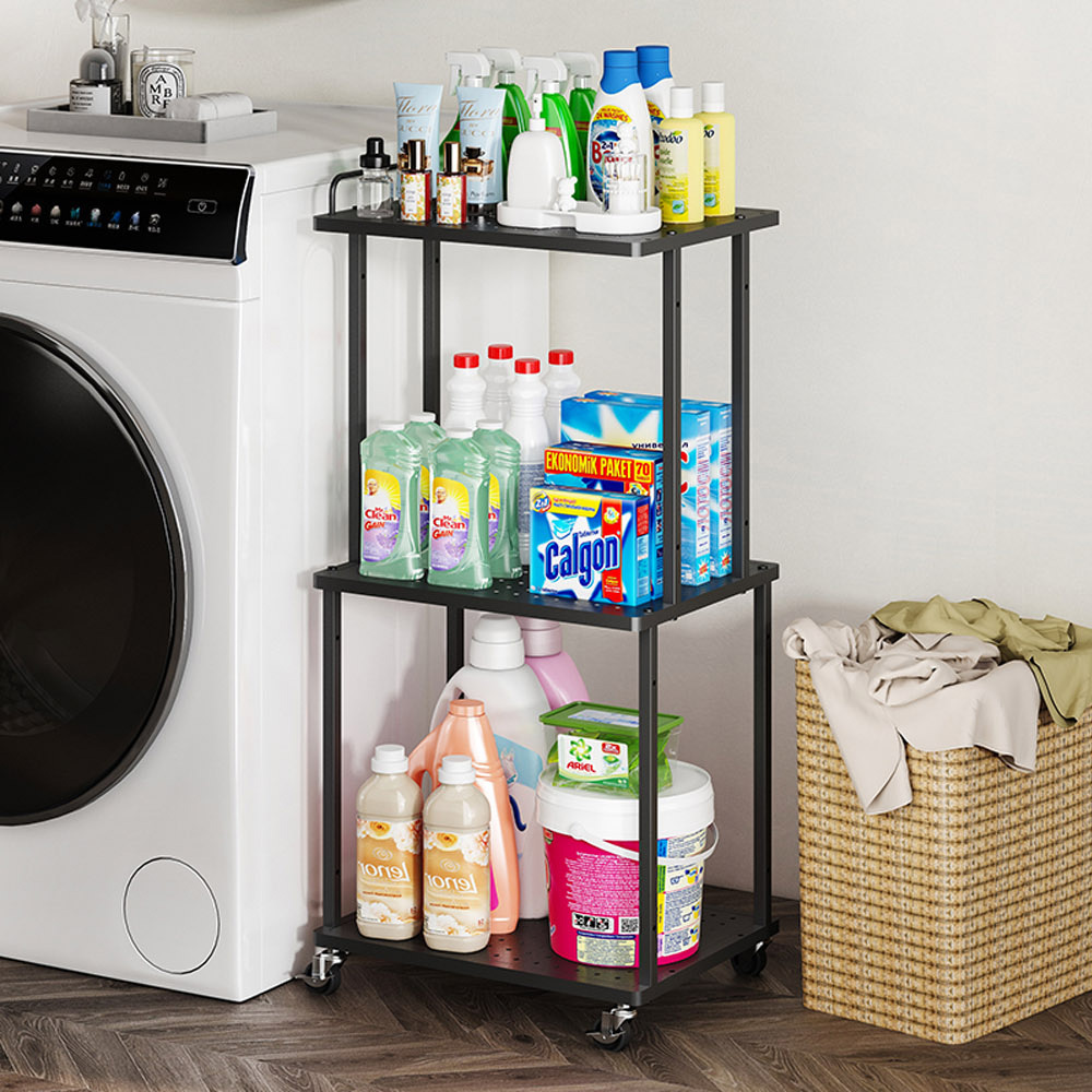 【AOTTO】多功能三層附輪廚房電器置物架(KC-008)