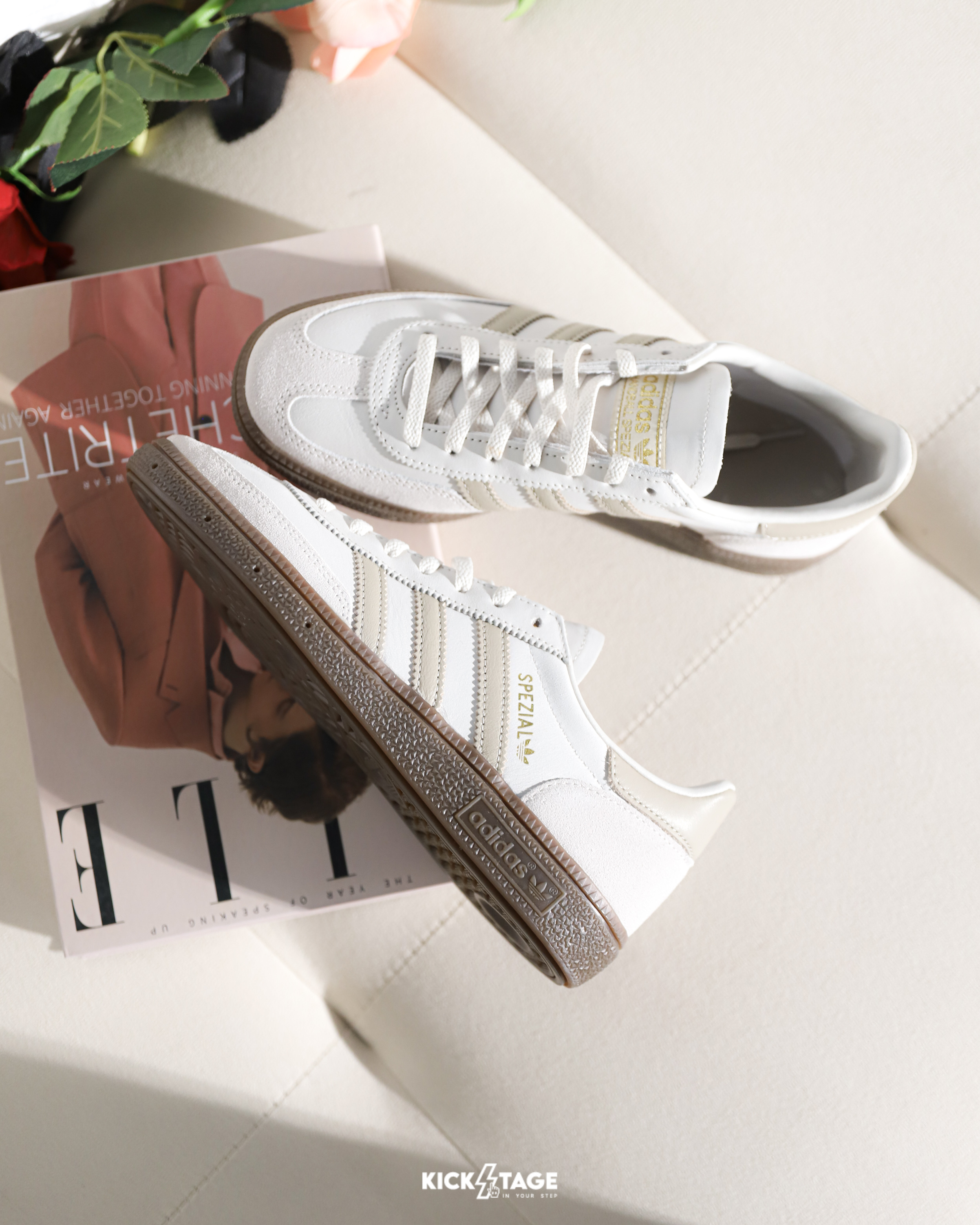 女鞋 ADIDAS HANDBALL SPEZIAL 焦糖奶茶 麂皮 復古 焦糖底 德訓鞋 休閒鞋【JI2644】