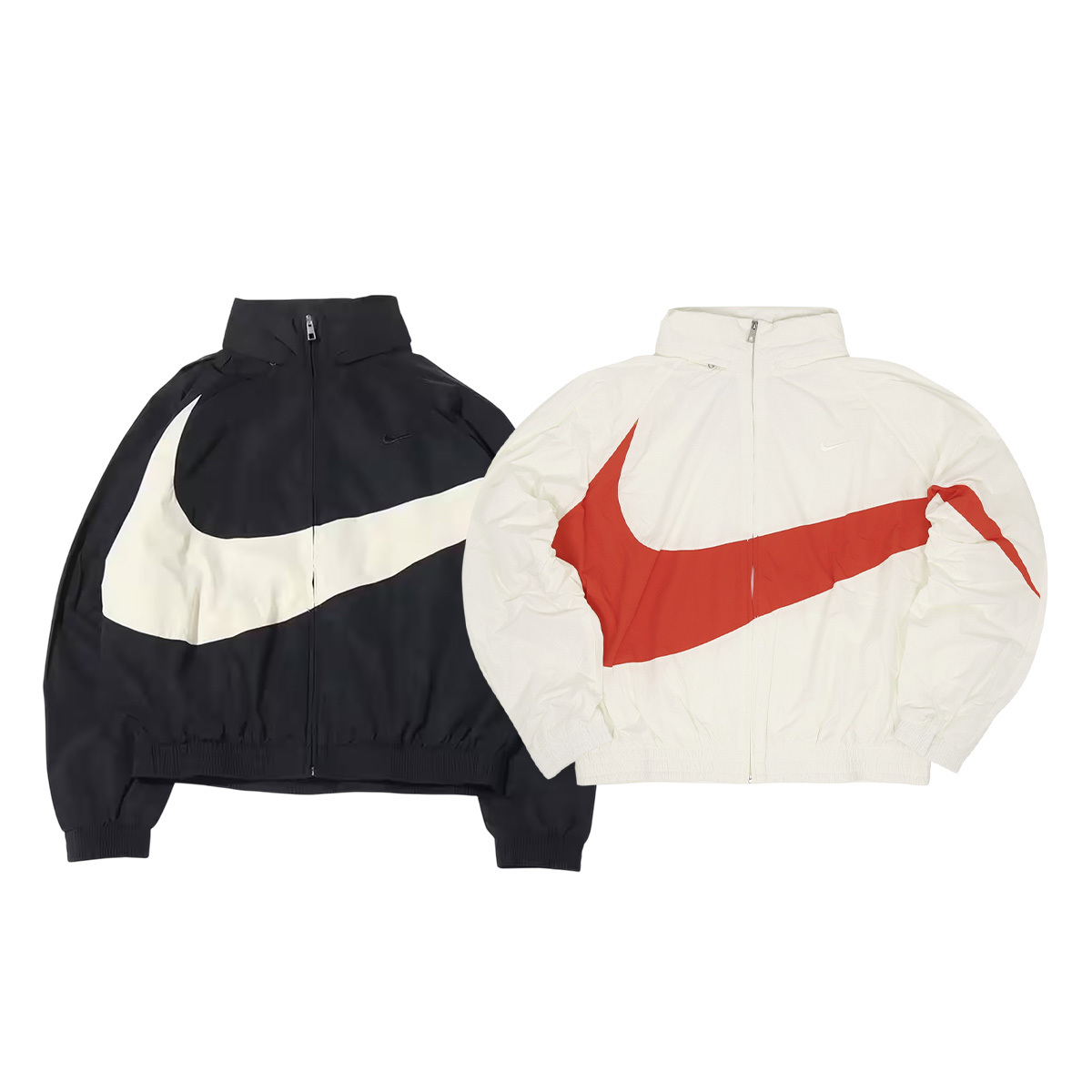 Nike Swoosh 黑色白勾 / 白色橘勾 亞版連帽風衣外套 FB7878