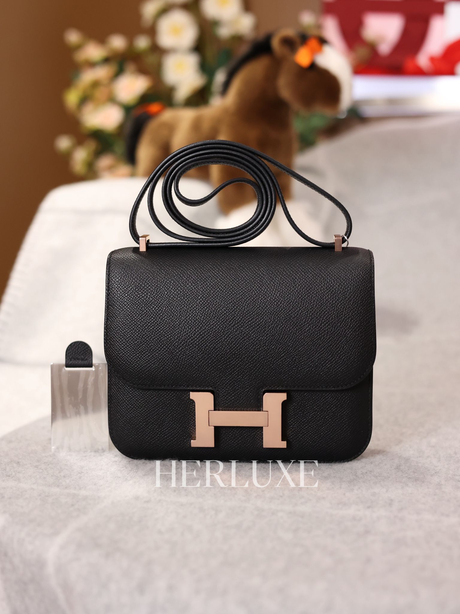 Constance mini mirror 89 noir cd epsom B （二手99%new）