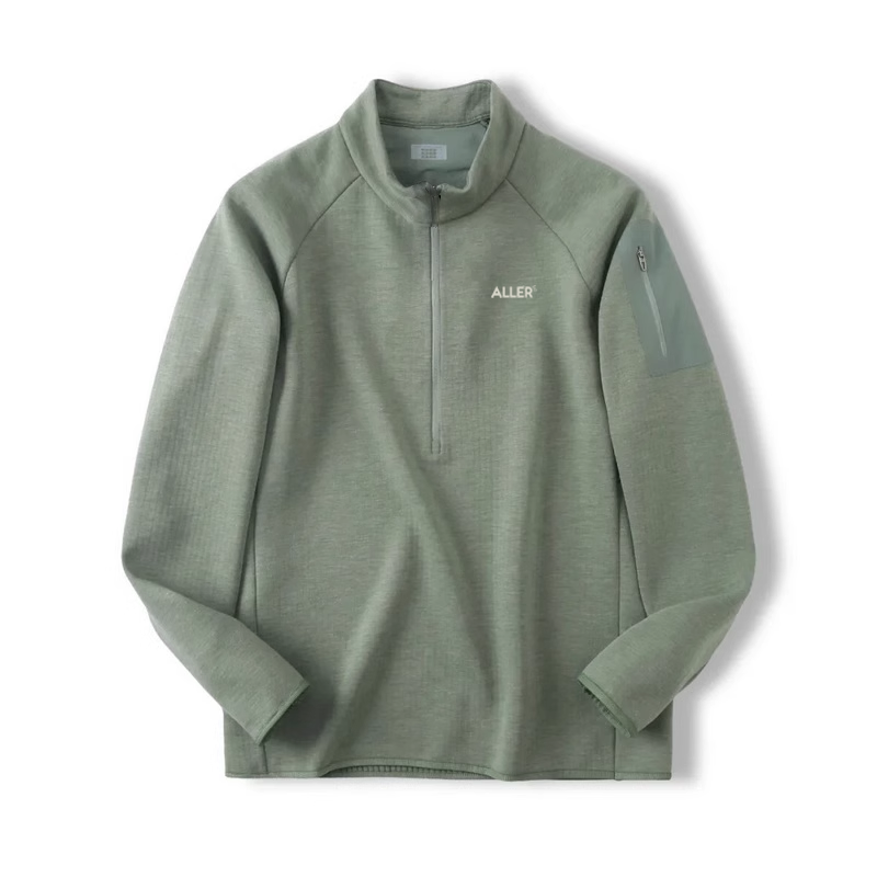 ALLER 鬆餅格拉鍊領上衣 中性款 (3色) 01AL2146