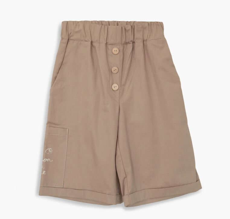 BIANCA & NOE 插畫工裝褲 Notebook shorts-hazelnut
