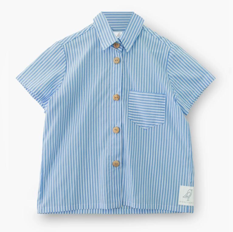 BIANCA & NOE 印花條紋襯衫 Endless summer shirt- light blue stripes
