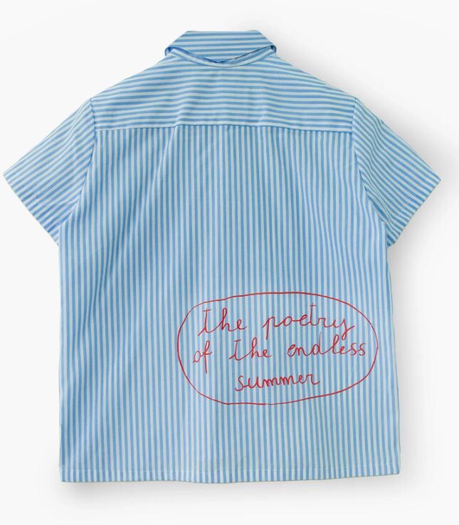 BIANCA & NOE 印花條紋襯衫 Endless summer shirt- light blue stripes