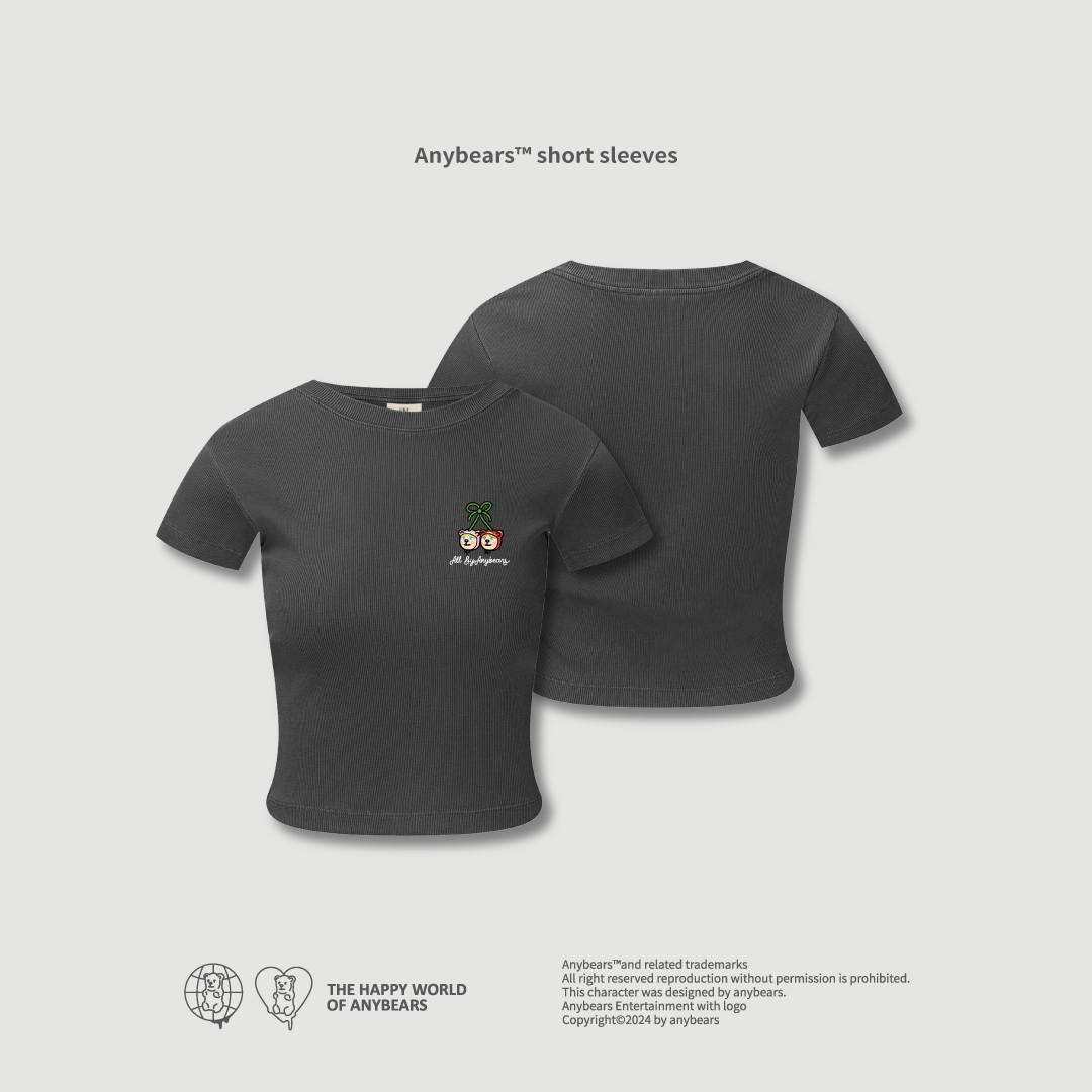 ANYBEARS® Cherry Baby BEAR Crop Top 櫻桃寶貝熊 短版上衣