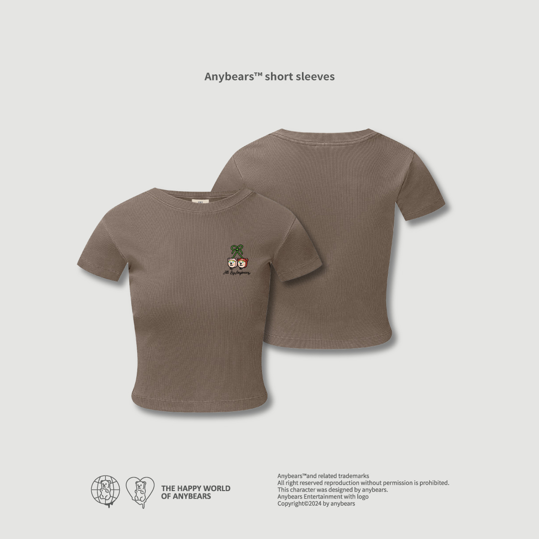 ANYBEARS® Cherry Baby BEAR Crop Top 櫻桃寶貝熊 短版上衣