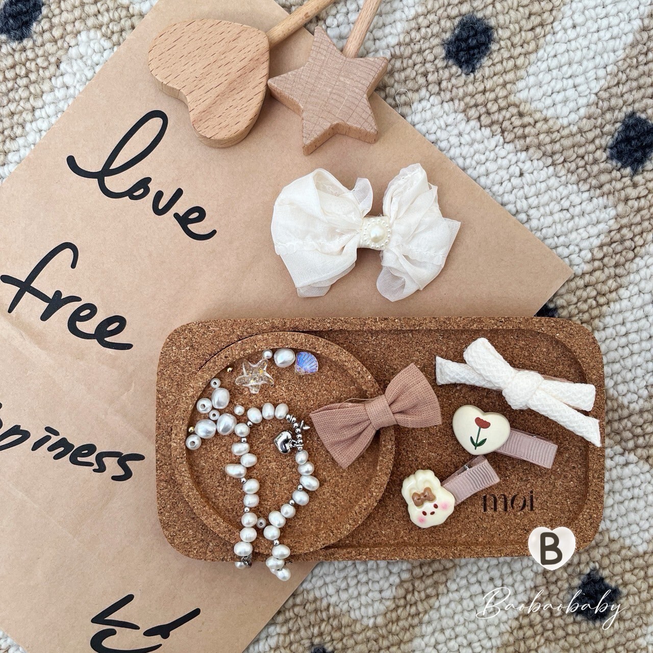 柔柔奶茶髮夾組