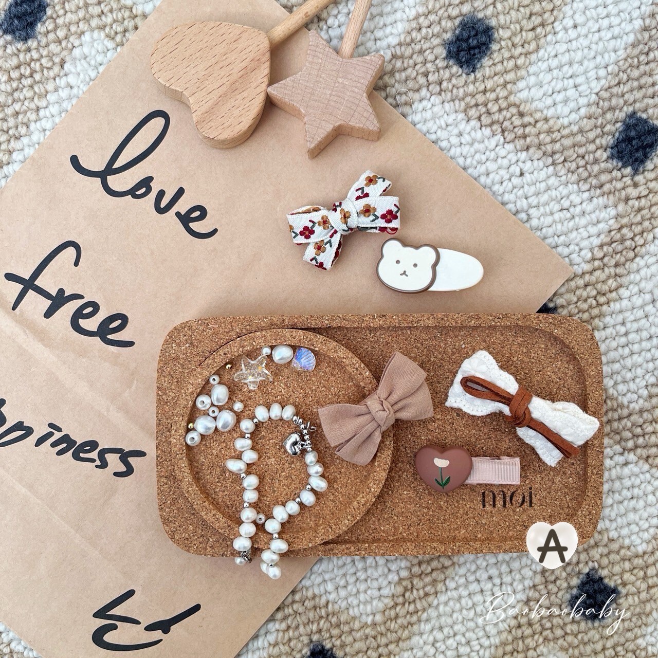 柔柔奶茶髮夾組