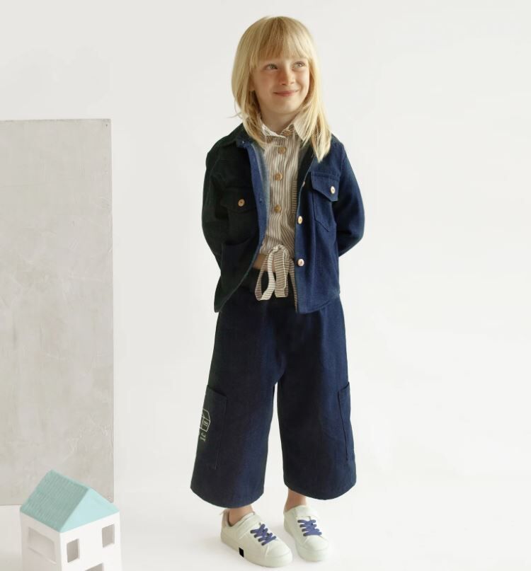 BIANCA & NOE 大口袋塗鴉寬褲 Dante pants-Denim