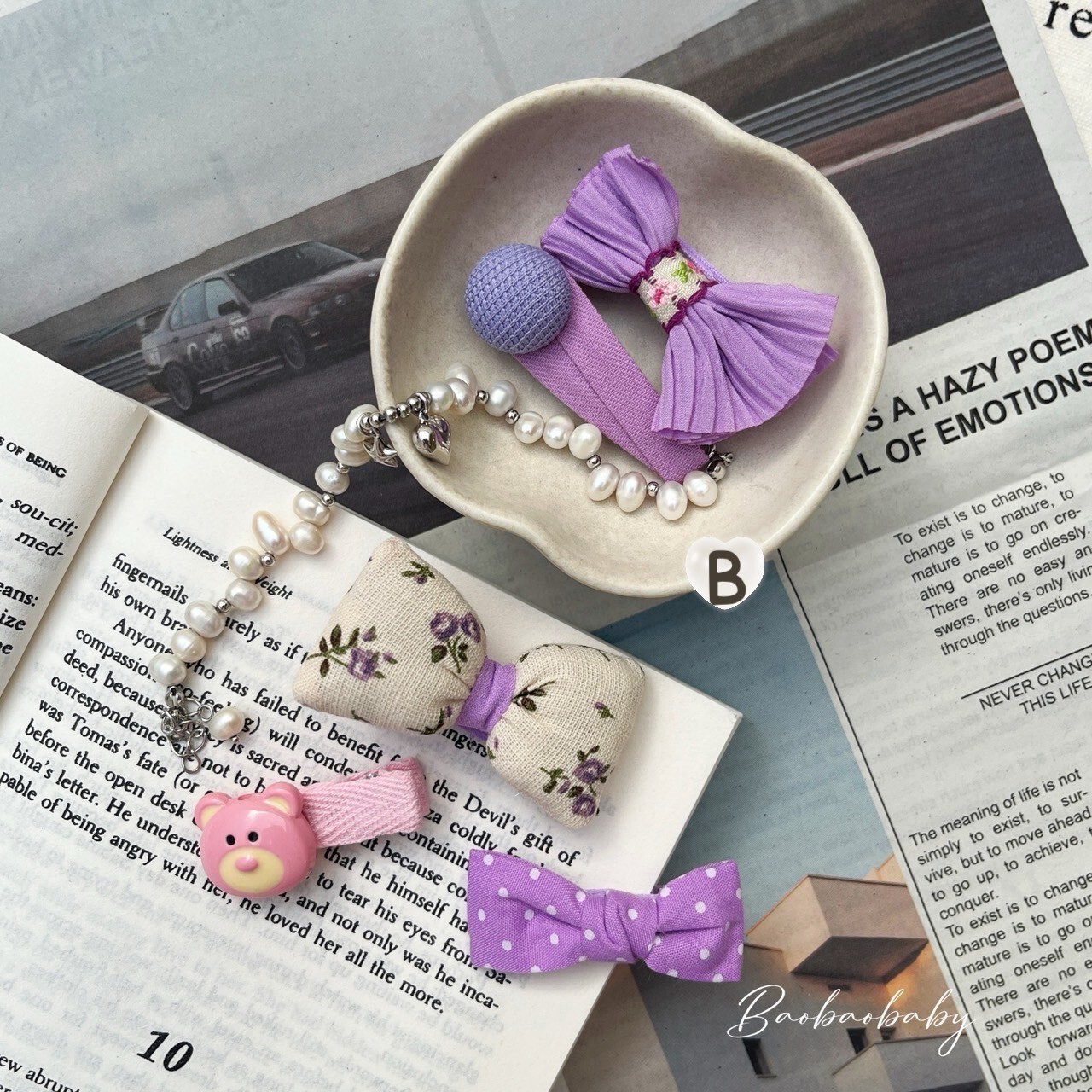 小紫莓果髮夾組