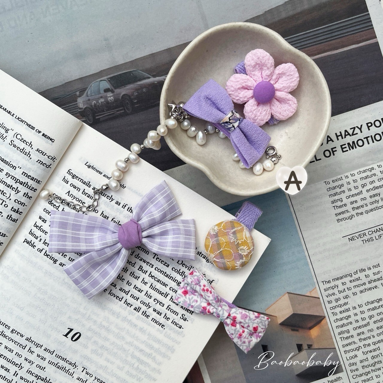 小紫莓果髮夾組