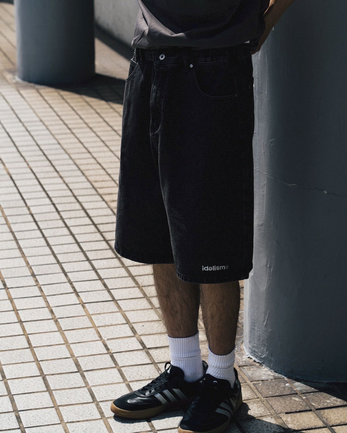 idealism Denim Jorts 水藍 黑色 五分牛仔褲【ID25025】