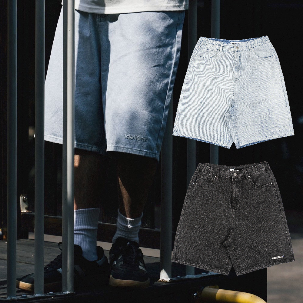 idealism Denim Jorts 水藍 黑色 五分牛仔褲【ID25025】