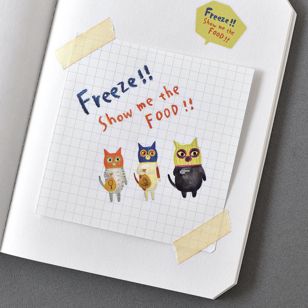 大芝麻小花生．小搶匪/臭貓頭 感壓轉印貼紙