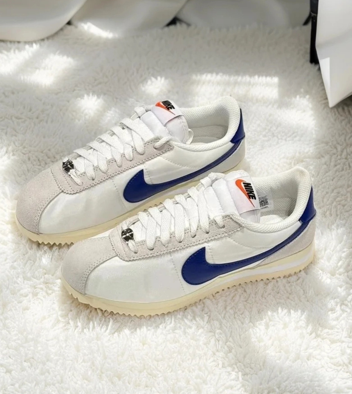 女鞋 NIKE CORTEZ 'Alabaster' 白寶藍 阿甘正傳 復古 皮革 經典 阿甘鞋 休閒鞋【DZ2795-102】