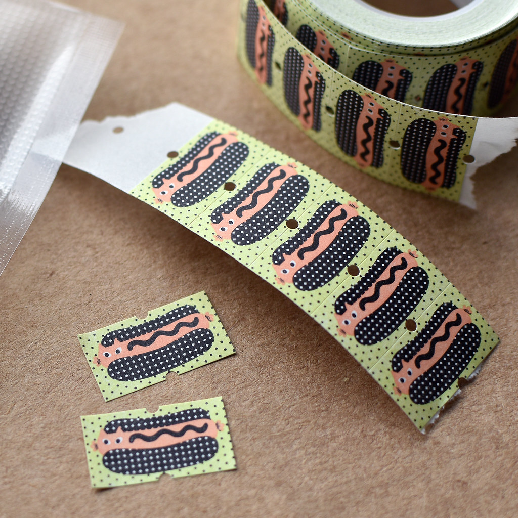 大芝麻小花生．冰淇淋貓貓/熱貓 標籤機貼紙膠帶 <整捲/分裝>