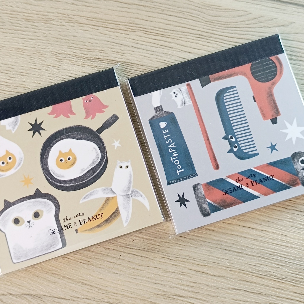 大芝麻小花生．好好吃的貓/梳妝打扮完去吃下午茶 便條紙