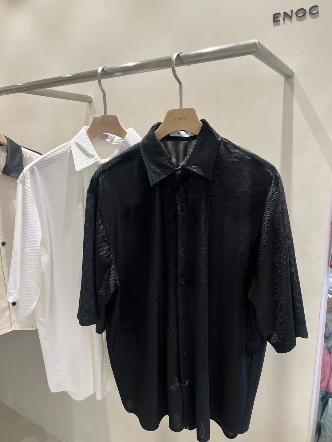 淨色絲絨短袖恤衫 ENOC-035S