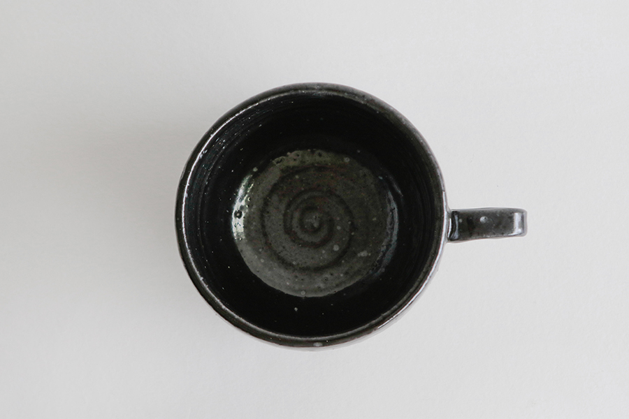 TOJIKI TONYA-荒土附耳湯杯 / 亮黑