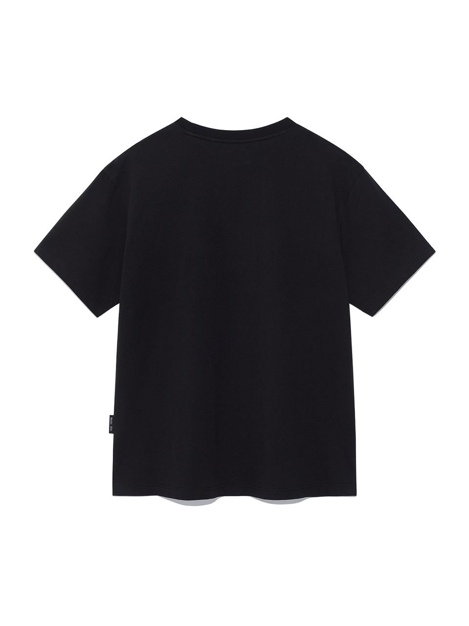 刺繡小LOGO寬版上衣 黑色