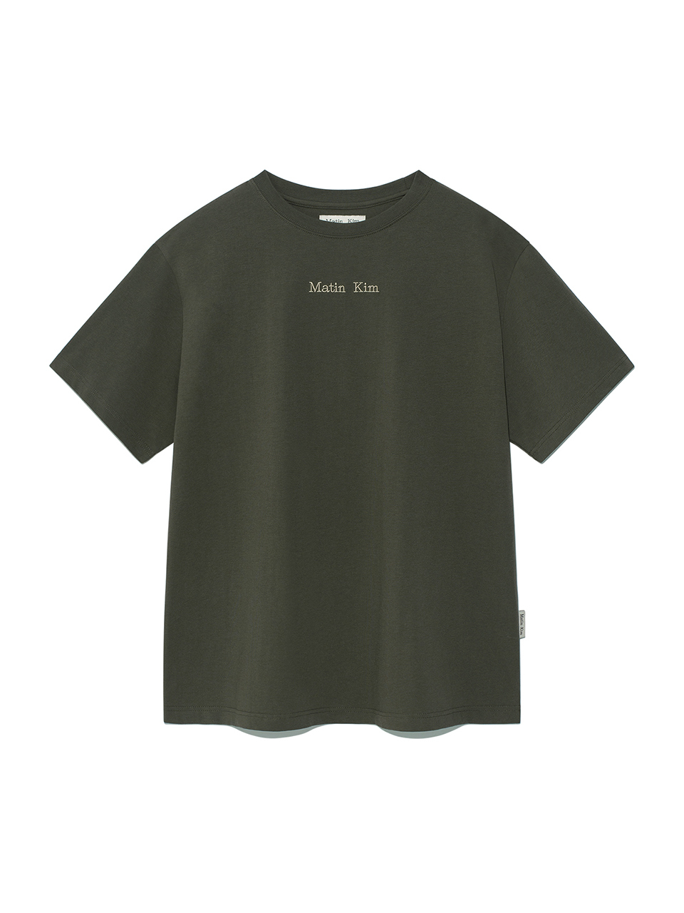 刺繡小LOGO寬版上衣 卡其