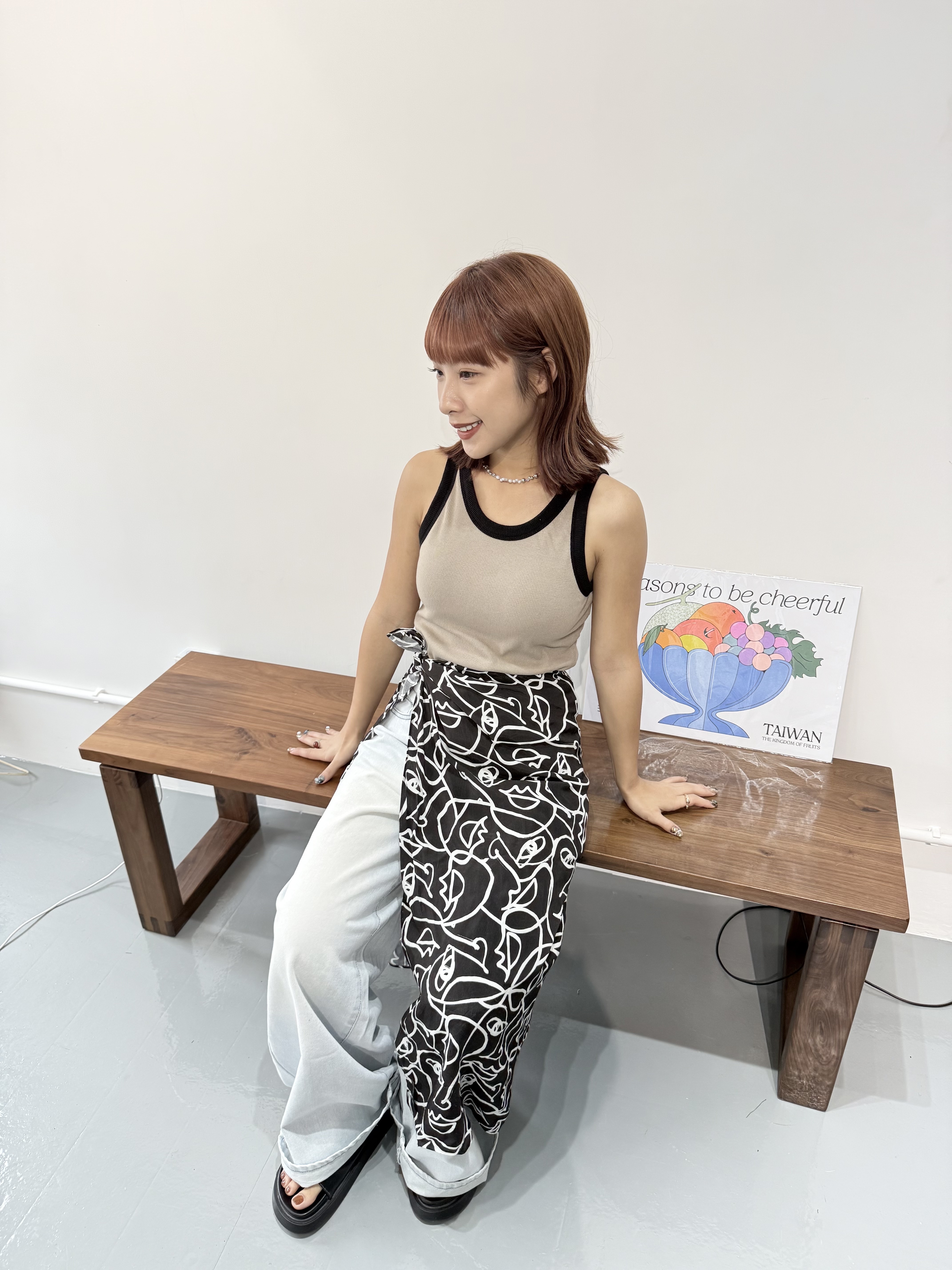 自留!簡約撞色入肩bra top