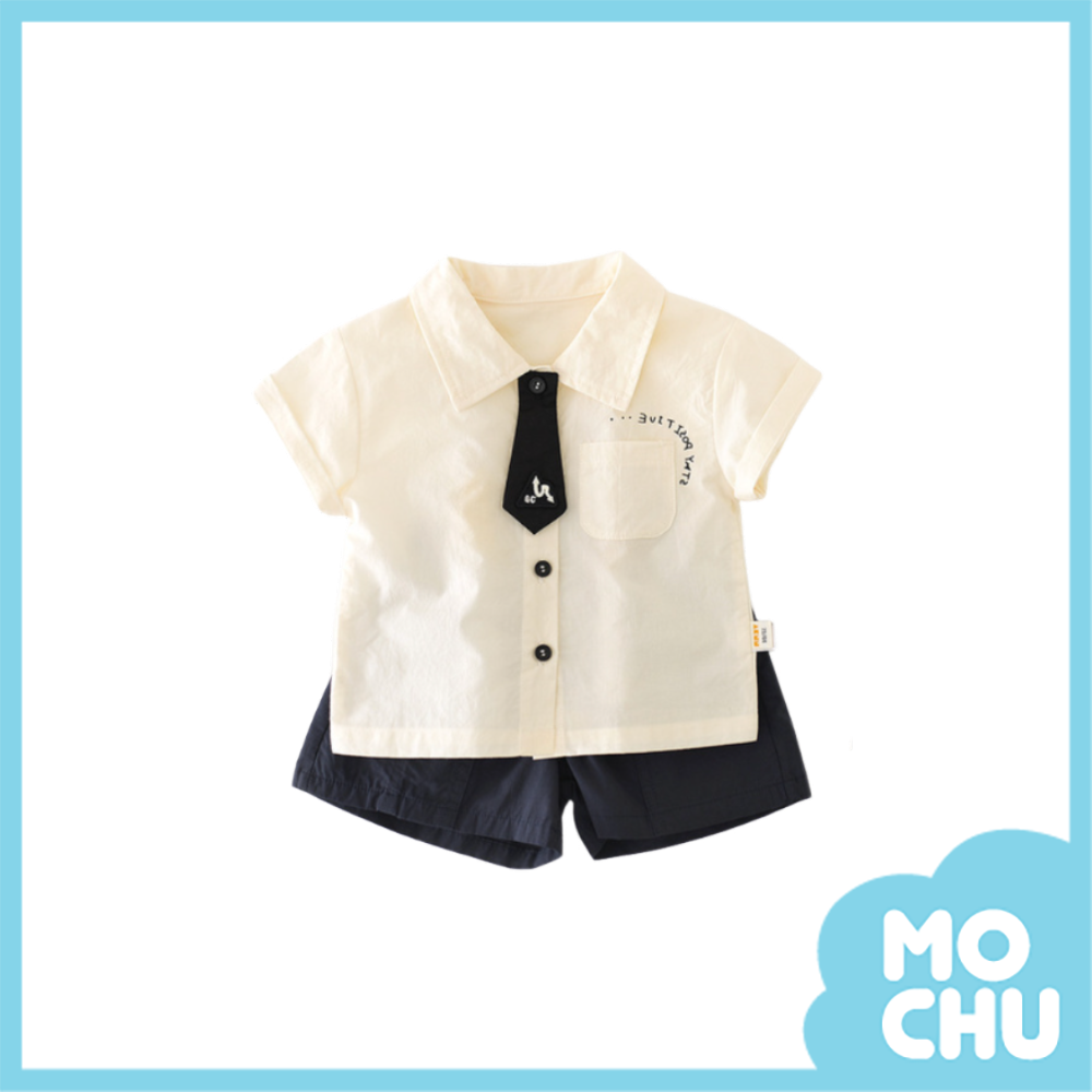 字母翻領學院風套裝