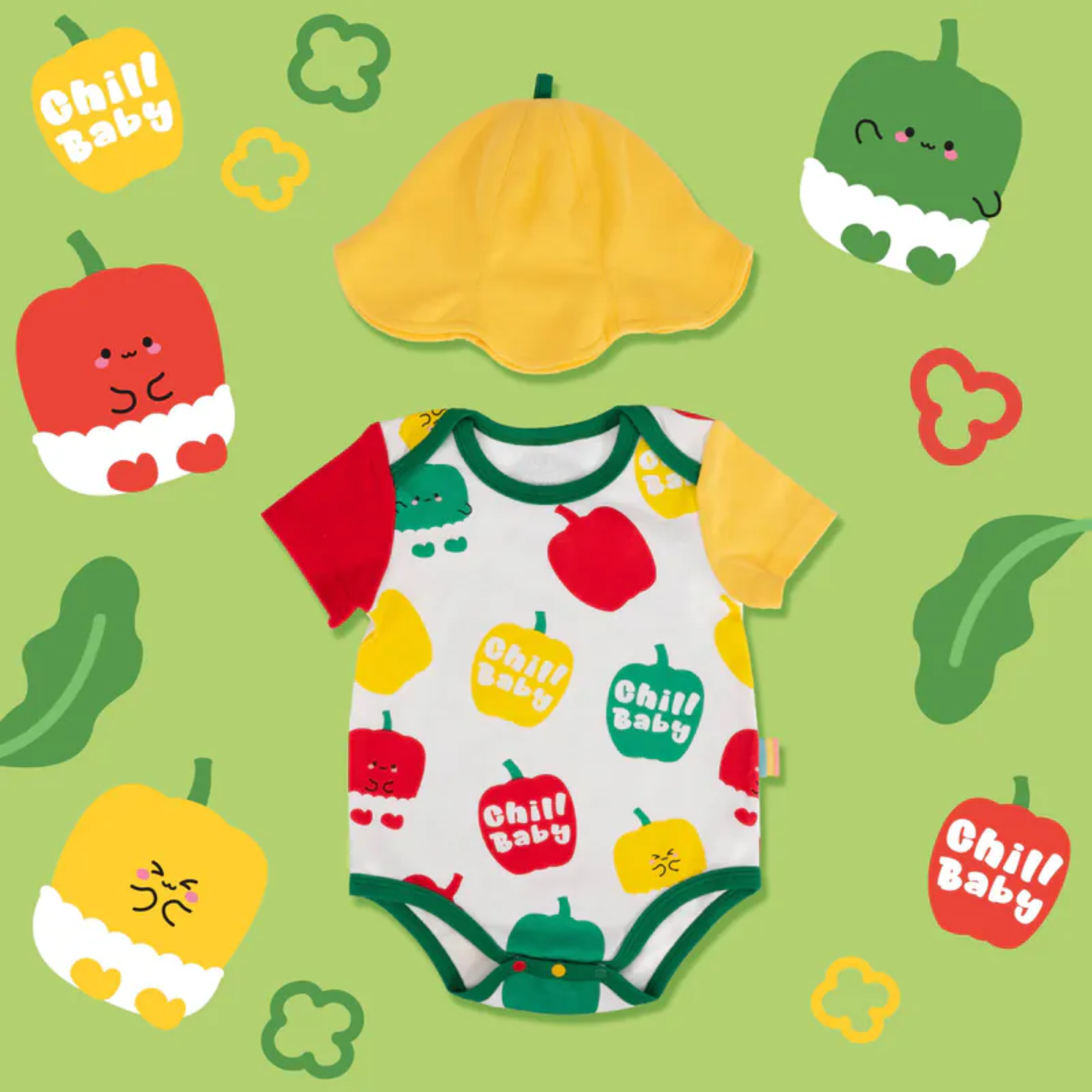 OMYMONSTER三式Chill寶寶短袖包屁衣連帽