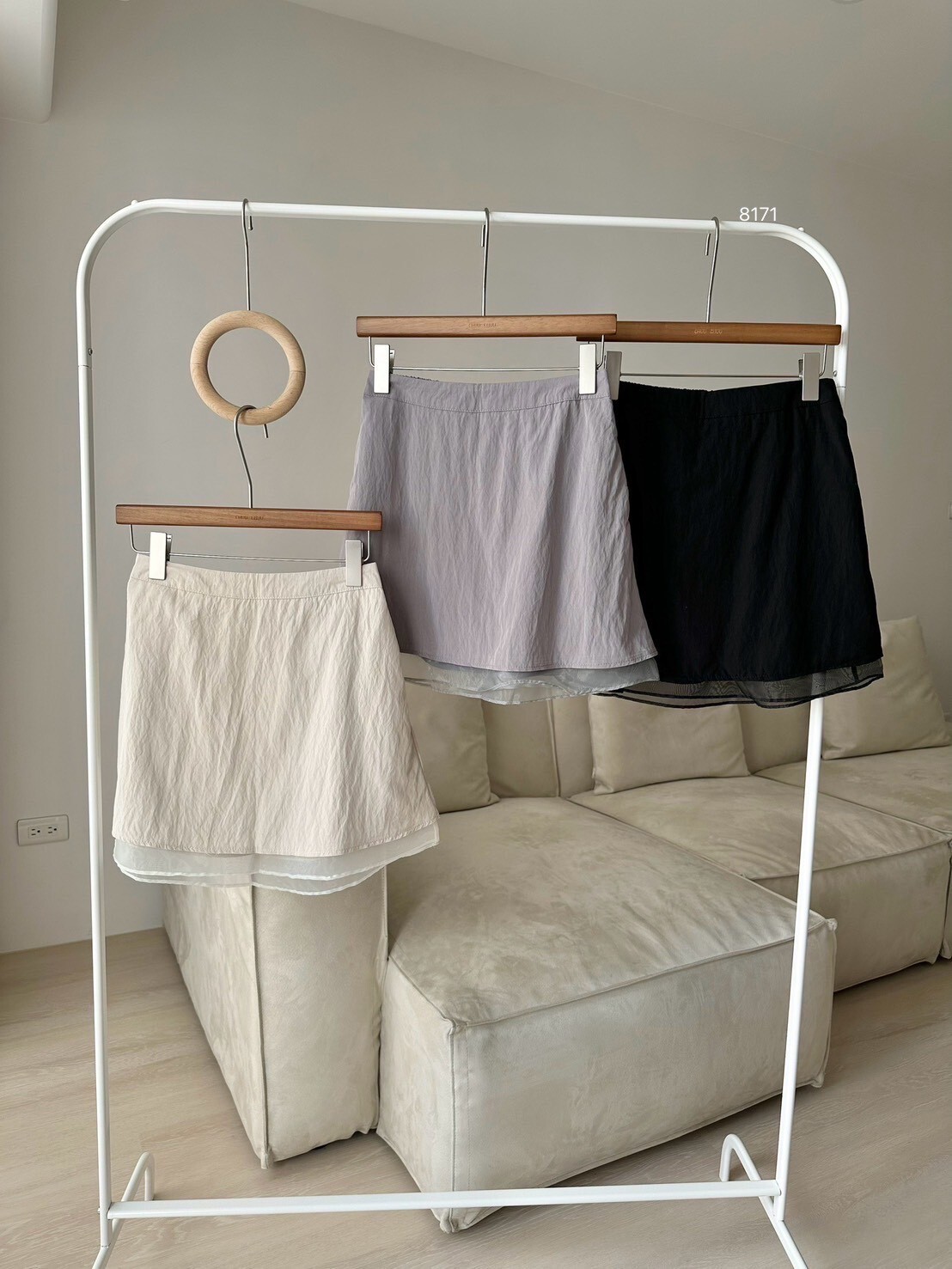 接網鬆緊短裙 8171