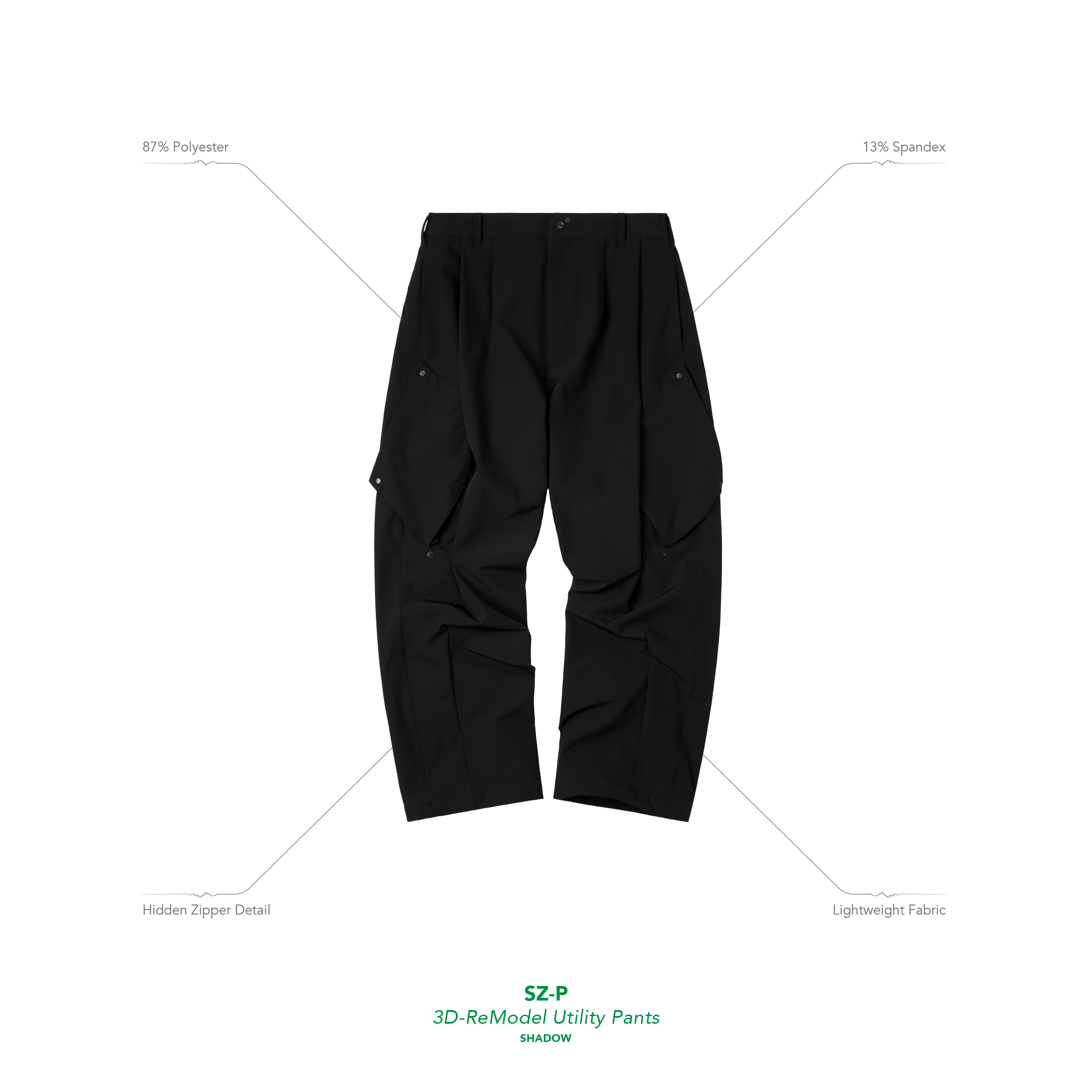 SZ-P” - 3D-ReModel Utility Pants - Shadow