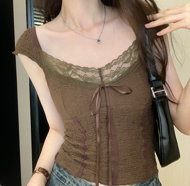 蕾絲拼接馬甲合身衣 2165