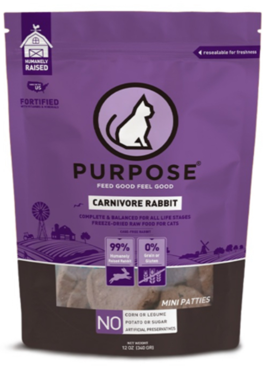 Purpose |  純兔肉｜單蛋白配方凍乾貓糧(肉餅) - 12oz