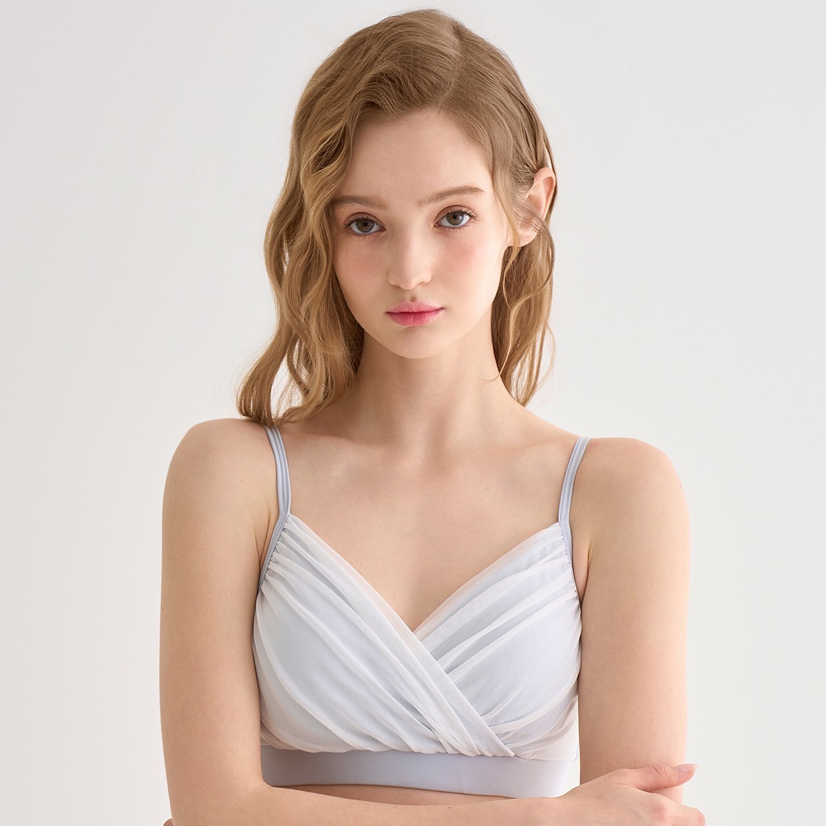 Venus Shirring Top - Clear Sky