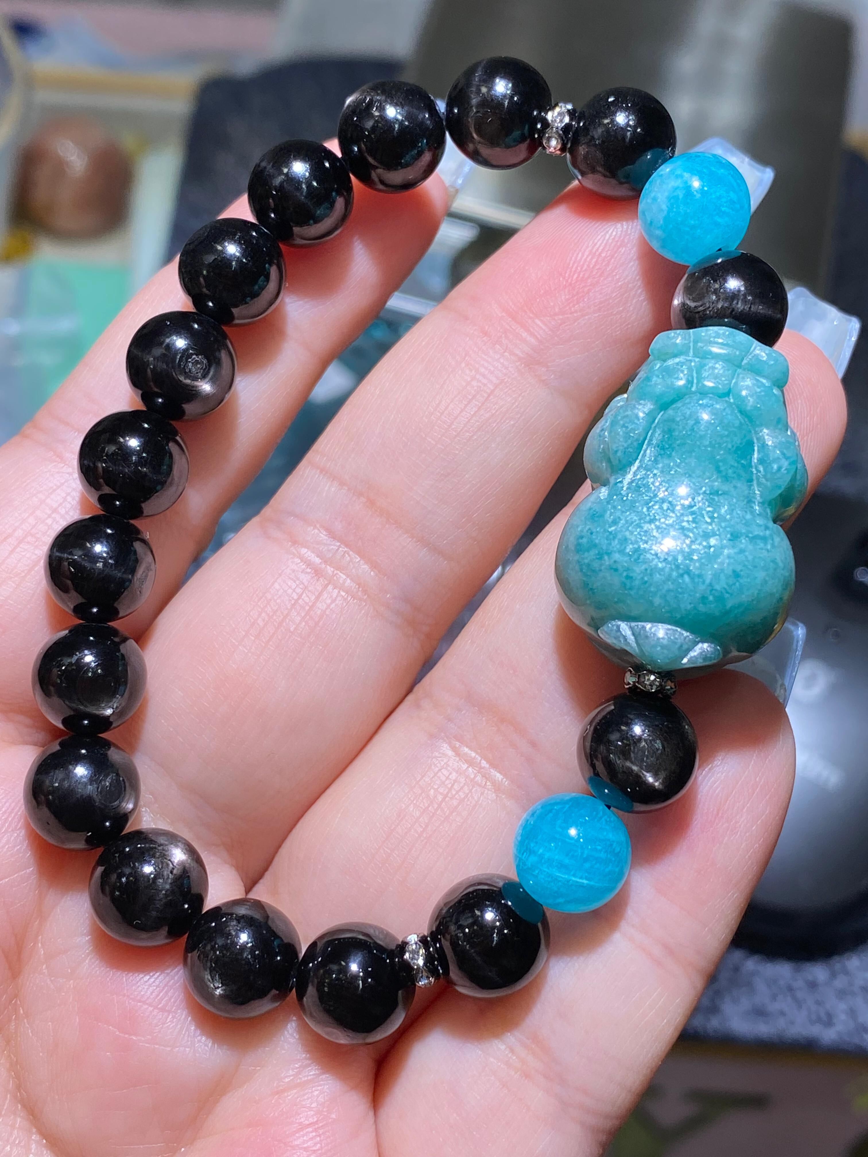 9-9.3MM金運石配天河石貔貅