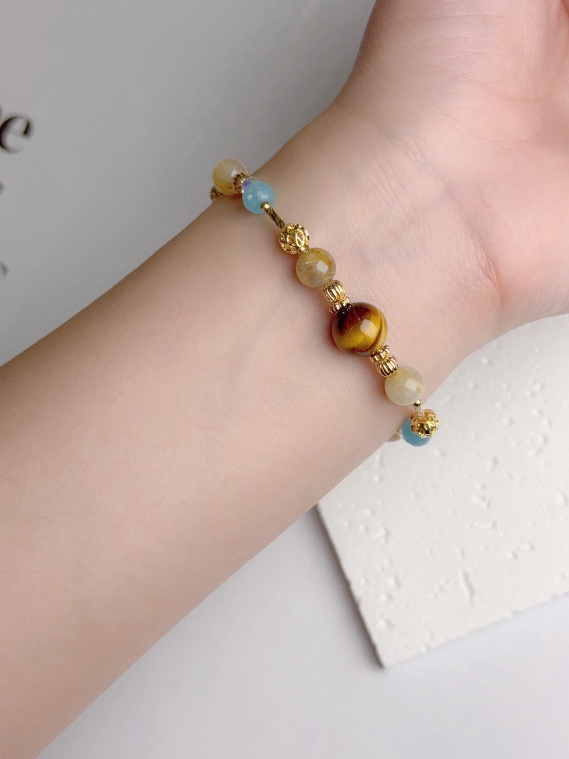 虎眼石/鈦晶/天河石水晶手鍊