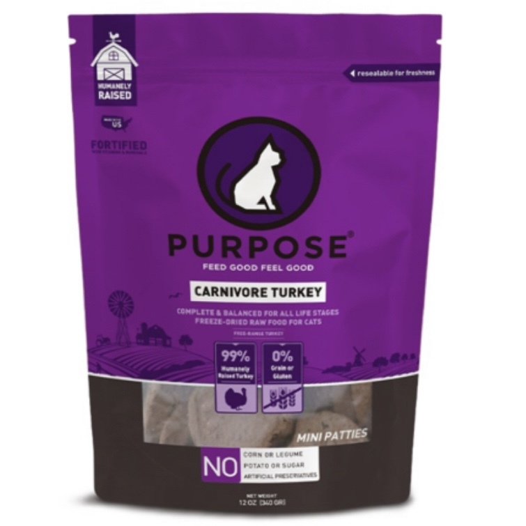 Purpose｜純火雞｜單蛋白配方凍乾貓糧(肉餅) - 12oz