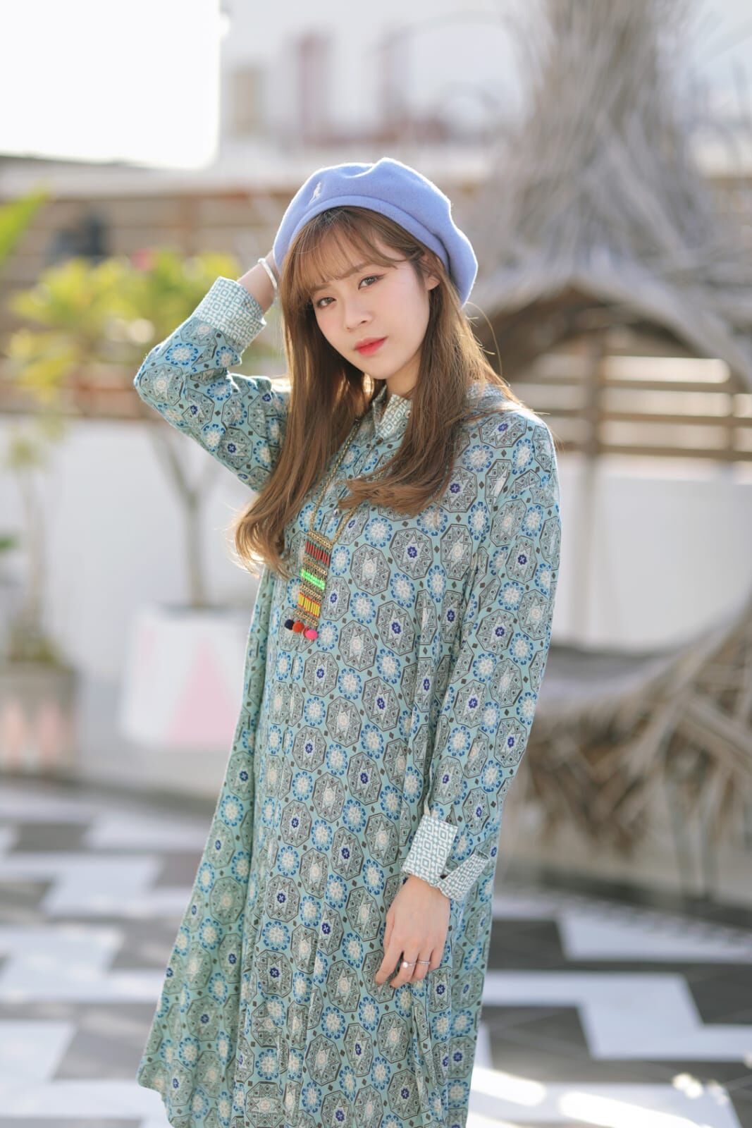 Amina 連身裙- IAC-2126 (米色 / 卡其色)