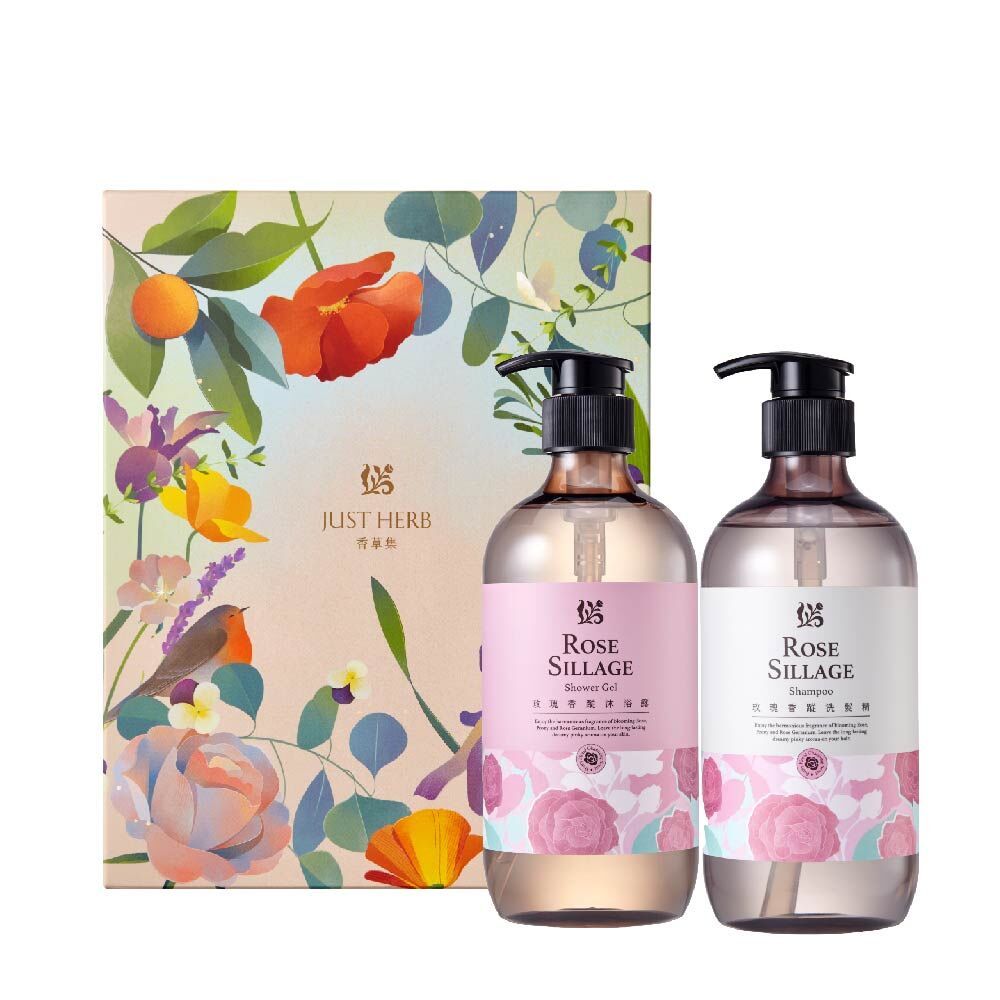 玫瑰香蹤洗沐組500ML (附禮盒提袋)