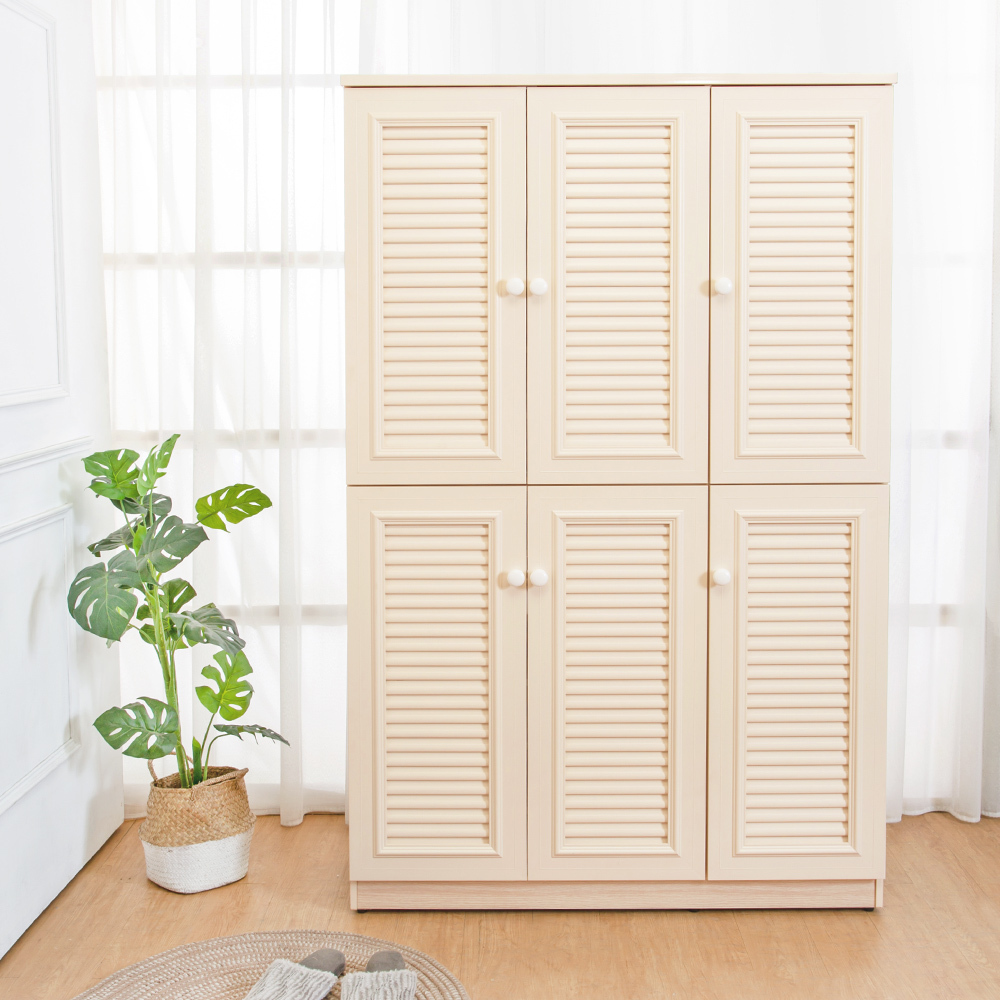 南亞塑鋼-4尺六門塑鋼百葉高鞋櫃