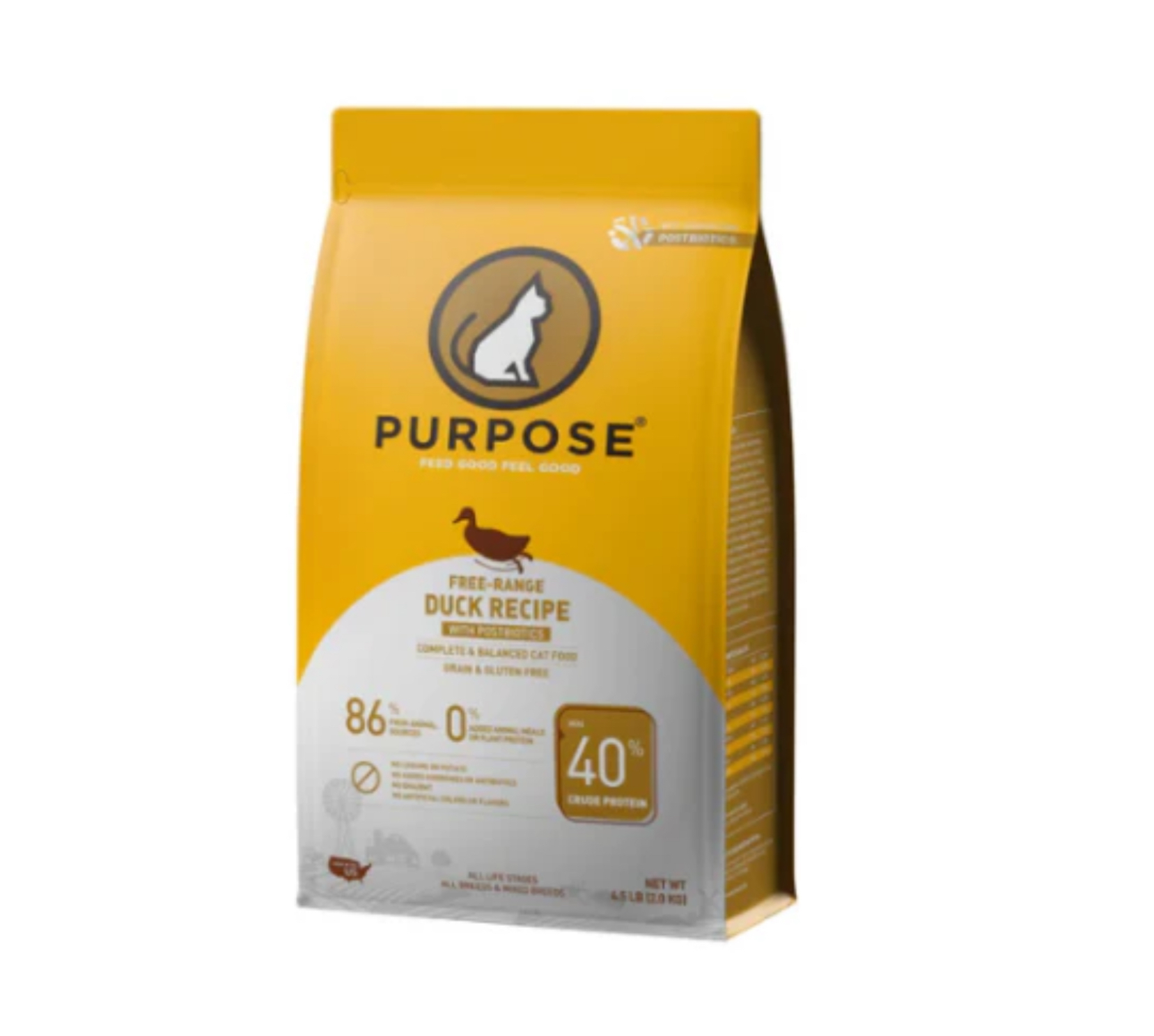 Purpose | 放養鴨肉 +白魚｜無穀物全貓糧(後生元配方) 10lb