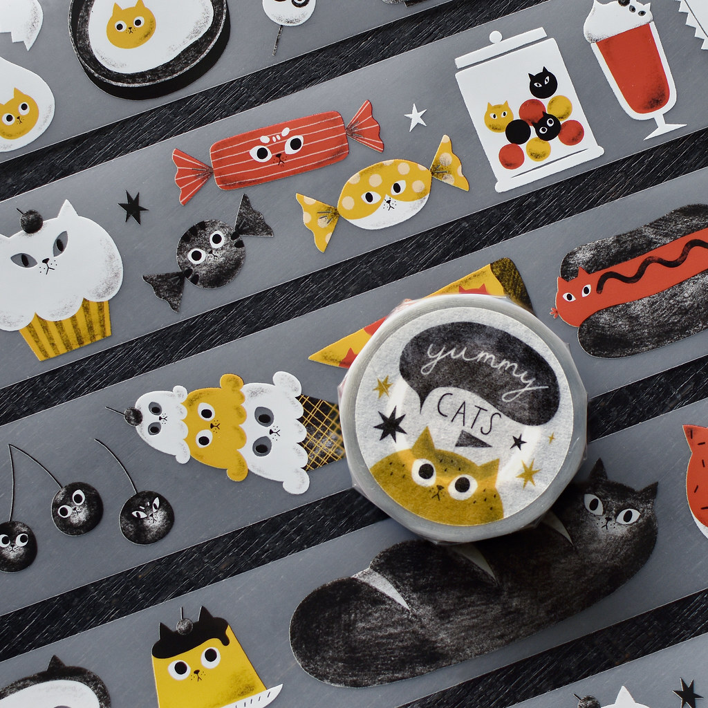 大芝麻小花生．好好吃的貓 4cm霧面PET膠帶 <整捲/分裝>