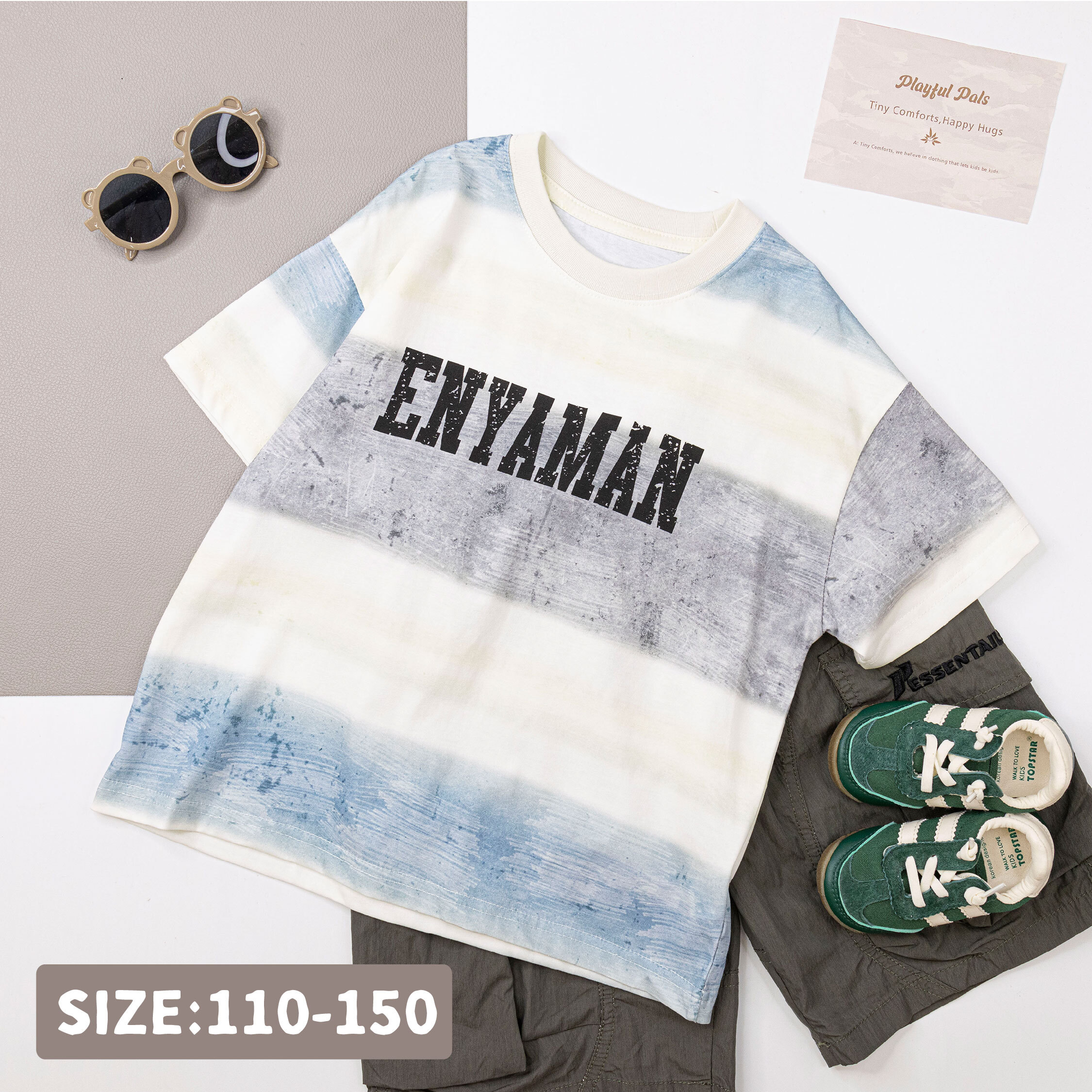 【H50142】斑駁字母設計質感上衣