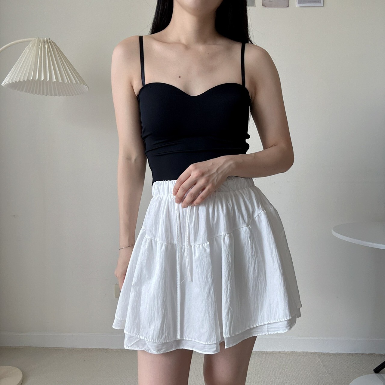 少女感雪紡雙層短裙（現貨）